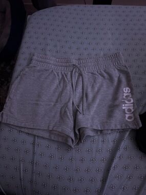 adidas Light Gray Women's Athletic Drawstring Shorts